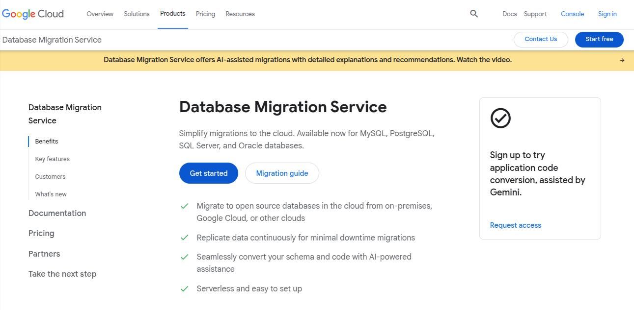 Google Cloud Database Migration Service migration-tool