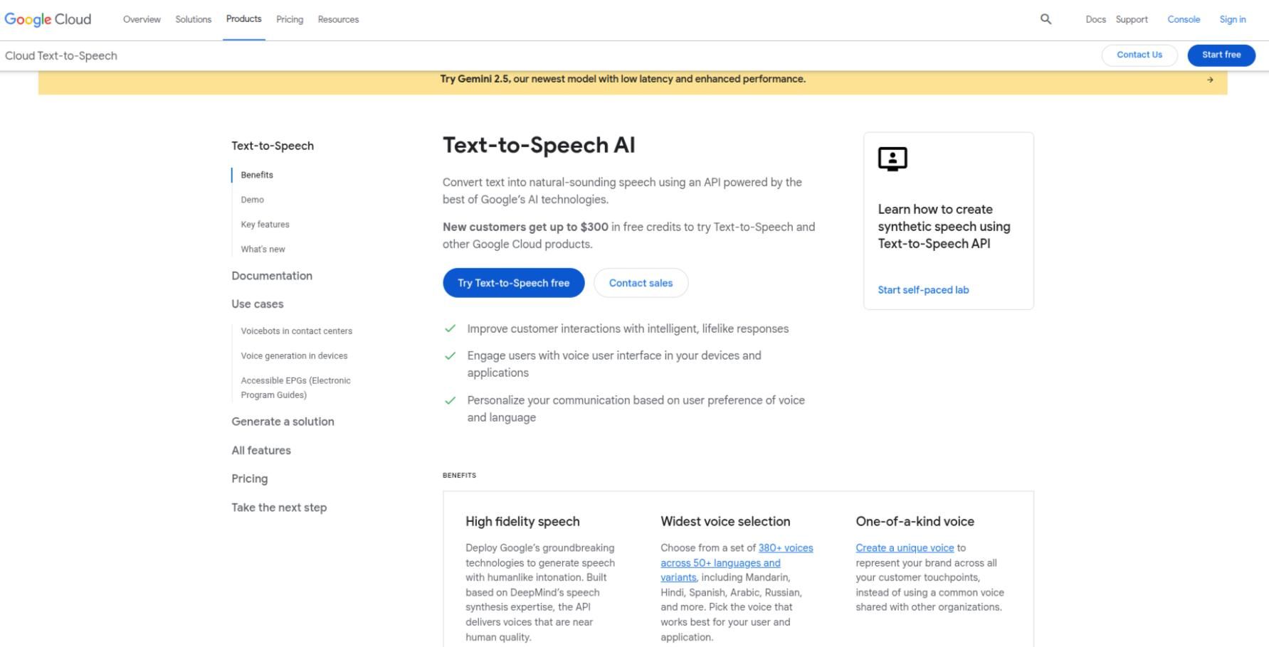 Google Cloud Text-to-Speech