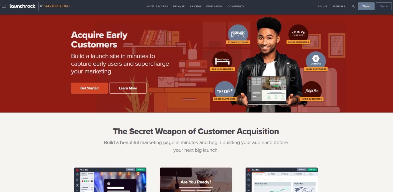 Launchrock landing page builder