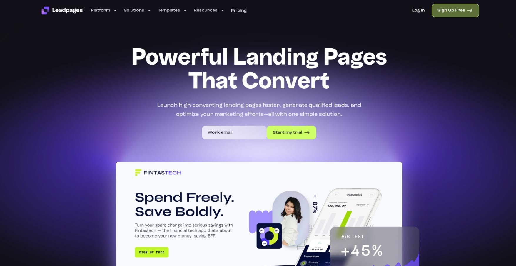 Leadpages landing page builder 