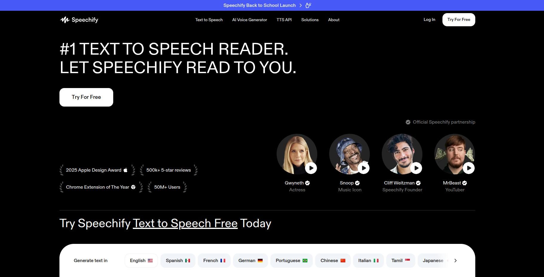 Speechify api