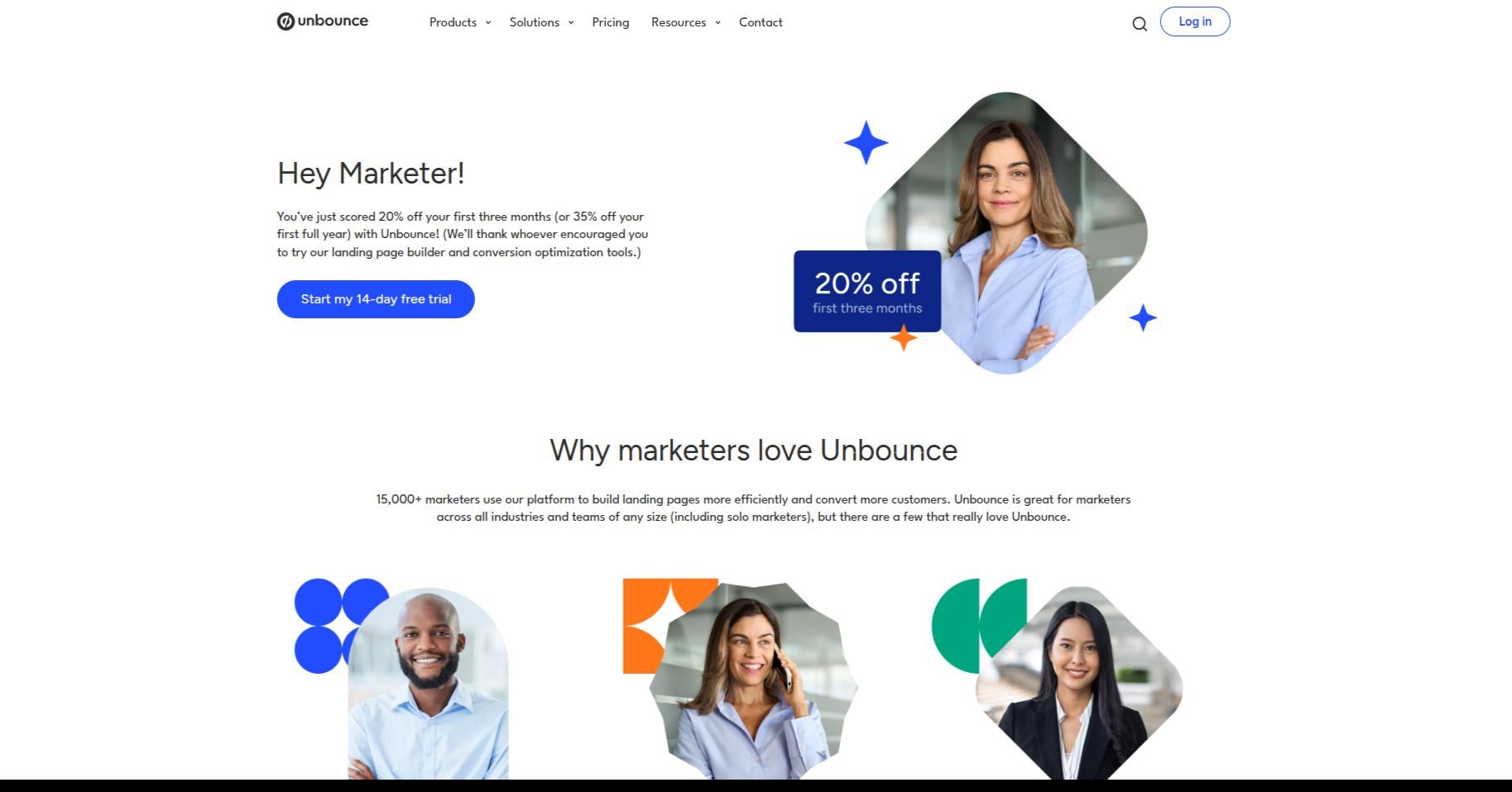 Unbounce landing page builder