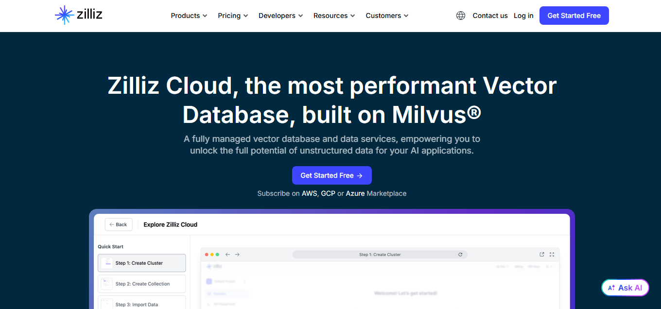 Zilliz Cloud, a managed vector database built on Milvus®.png