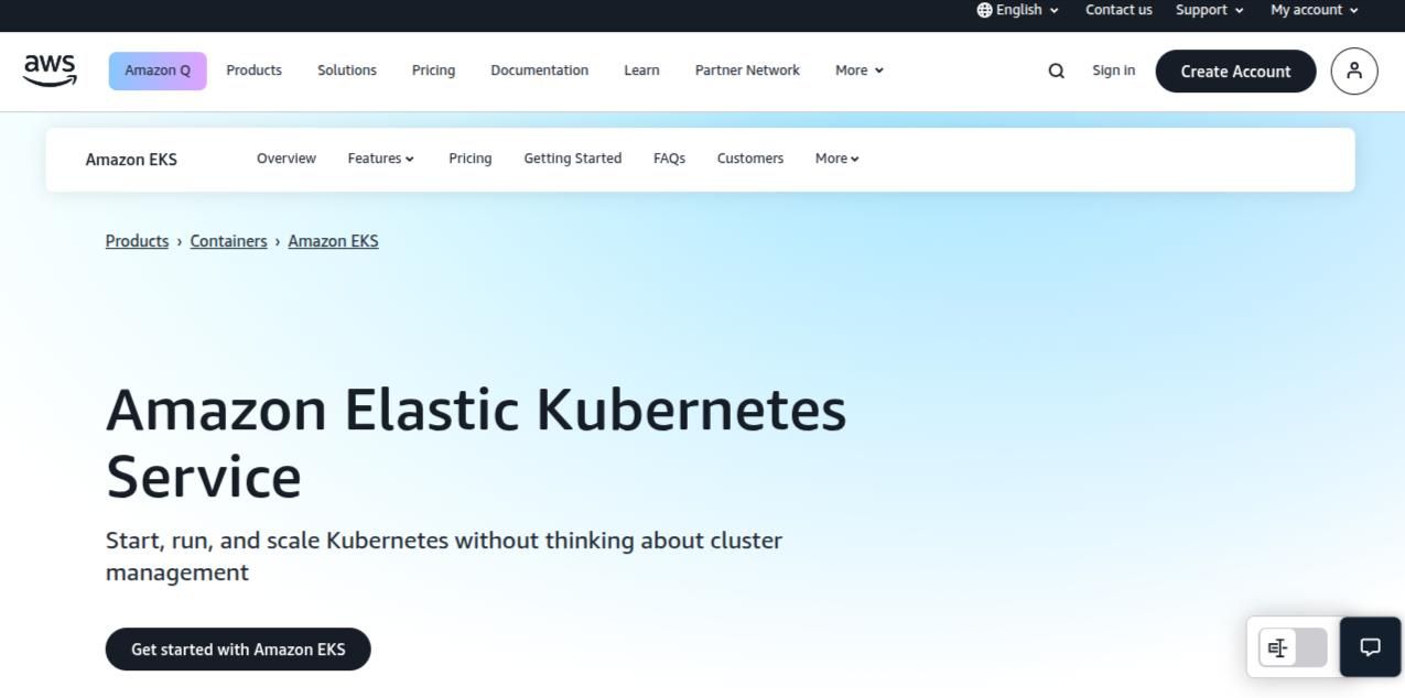amazon elastic kubernetes service container tool