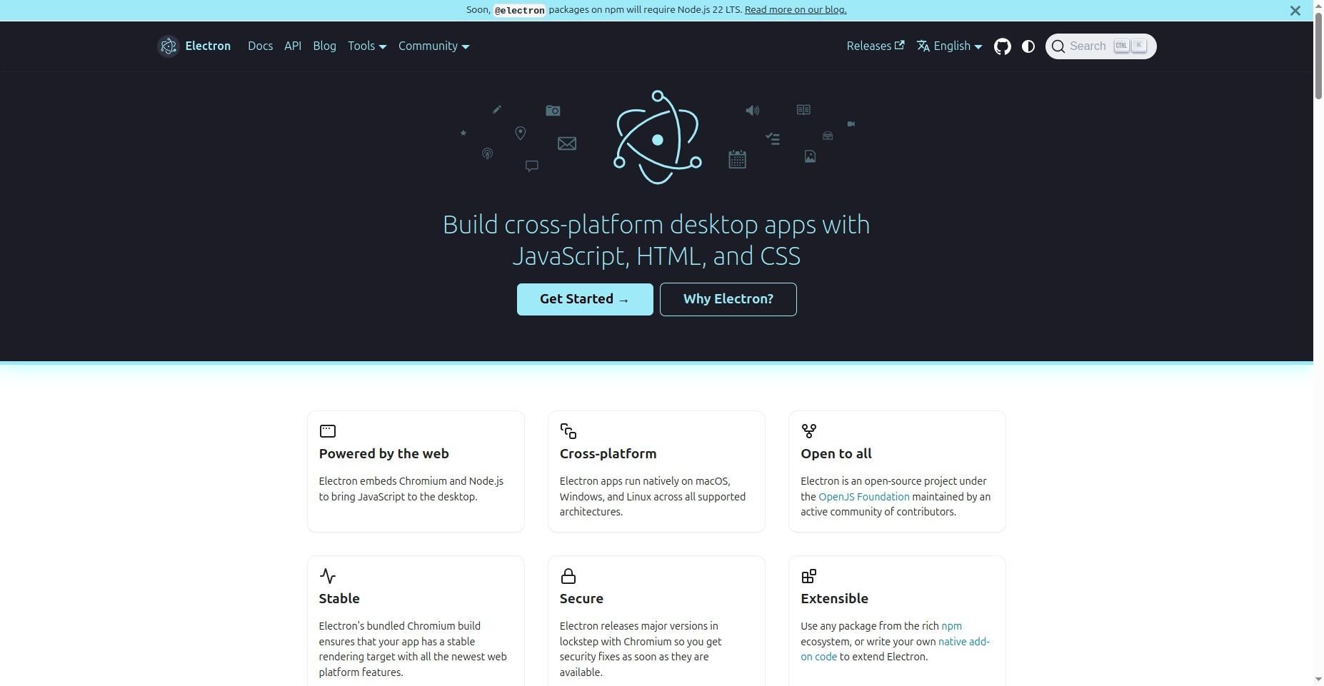electron cross platform app framework