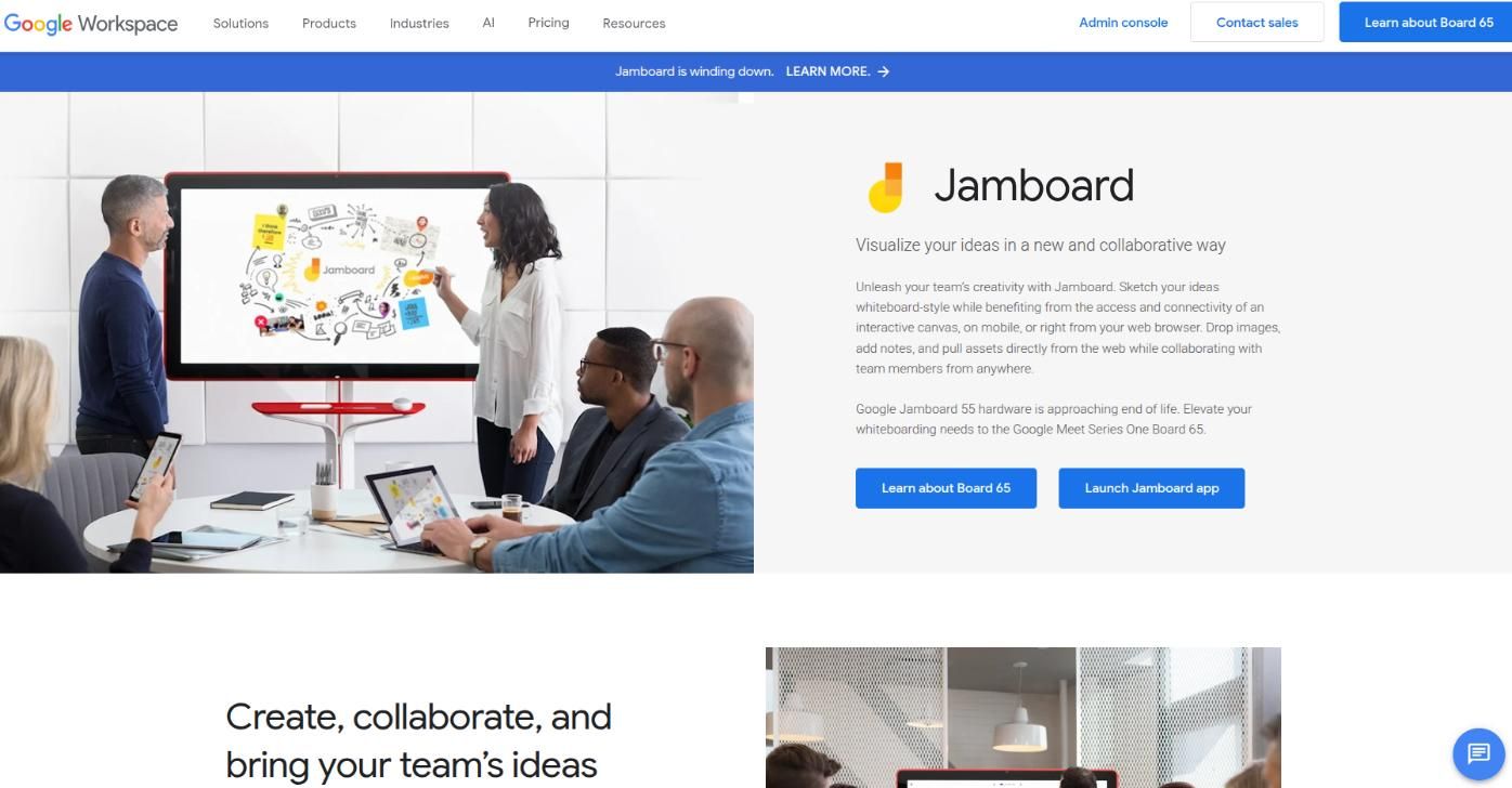 google jamboard visual-whiteboard tool