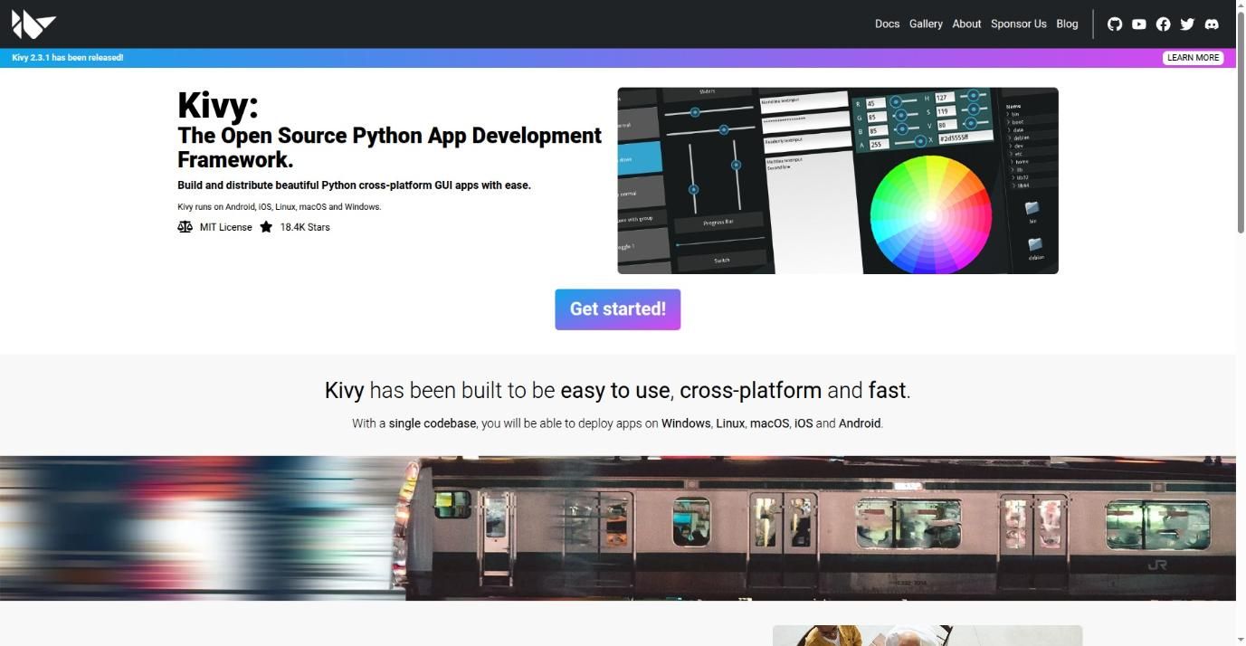 kivy app framework