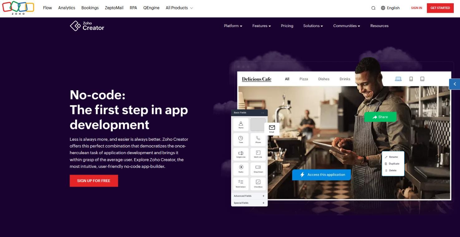 zoho creator no-coding-platform